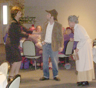 Butch Maxwell as Jane Haveaway, Ryan Sears as Jeb Clampett and Cheryl Violette as Grammy