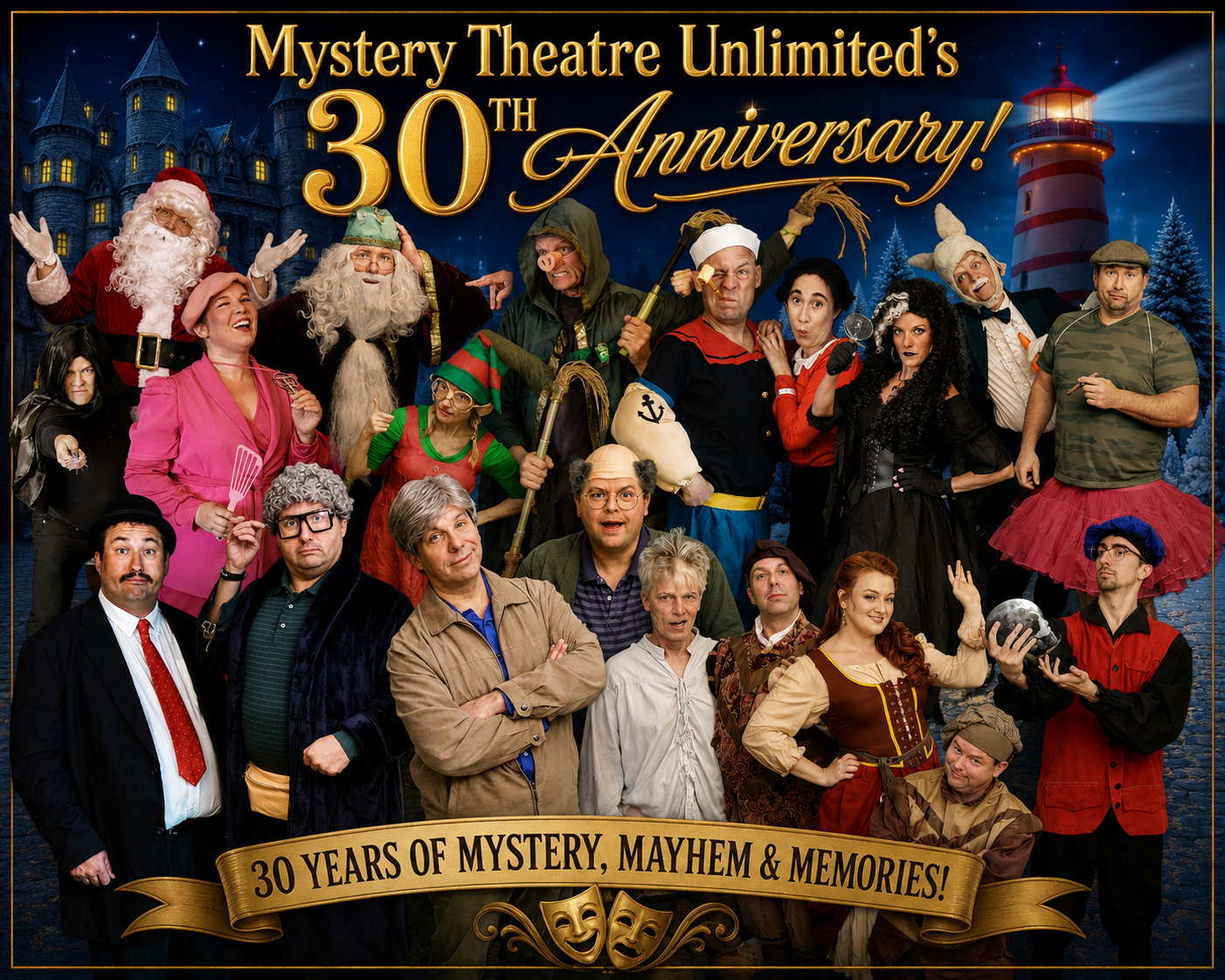 Mystery Theatre Unlimited 30th Anniversary Cast Graphic